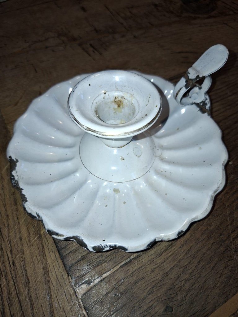 oud email kaarsenhouder, jaren 1800-1900, Antiek en Kunst, Ophalen of Verzenden
