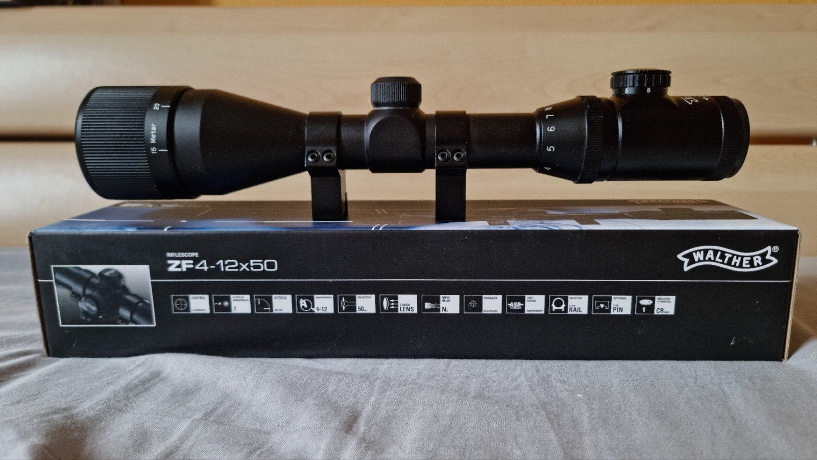 Lunette Walther ZF 4-12x50 CI illuminée + montage 11 mm, Enlèvement ou Envoi, Comme neuf