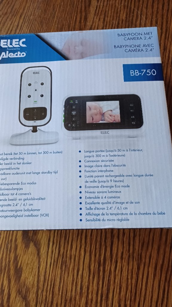 Babyfoon Alecto Elec BB750 met camera, Kinderen en Baby's, Ophalen, Zo goed als nieuw, 250 meter of meer, Camera