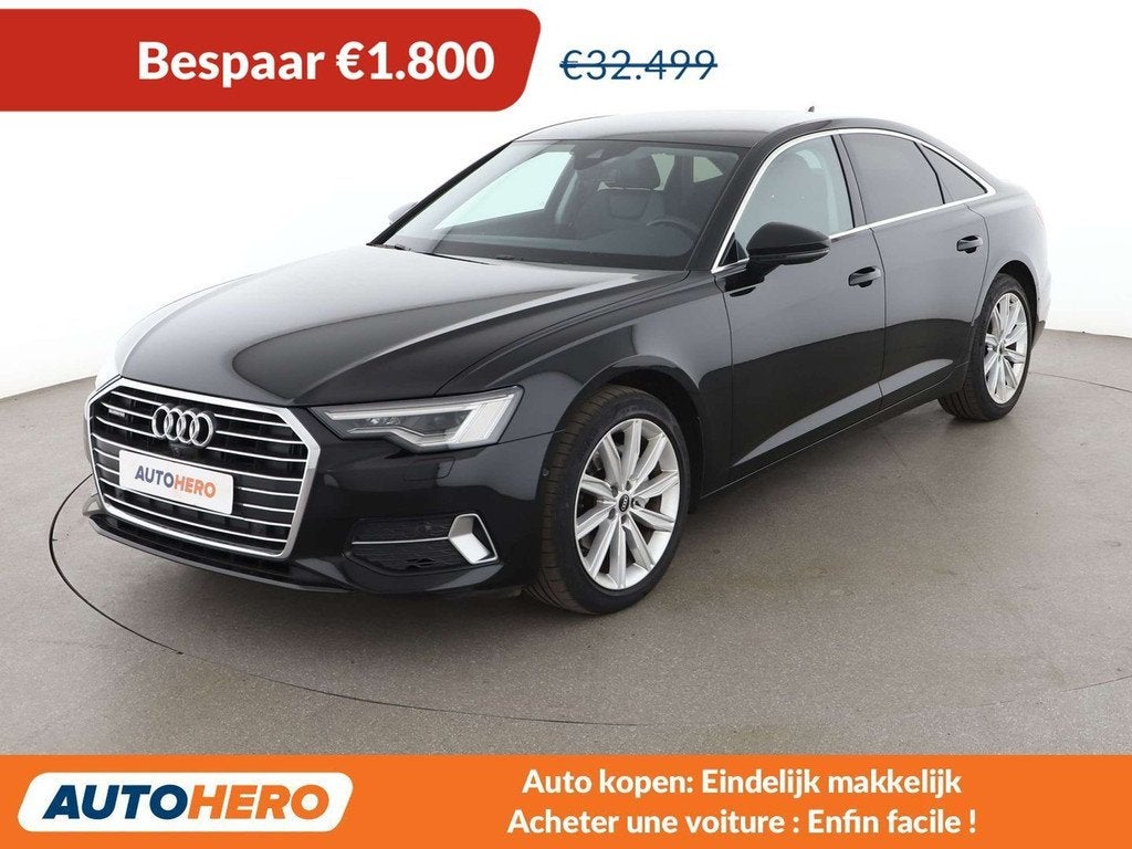 Audi A6 40 TDI Mild-Hybrid quattro Sport (bj 2020), Auto's, Automaat, Gebruikt, Zwart, Leder