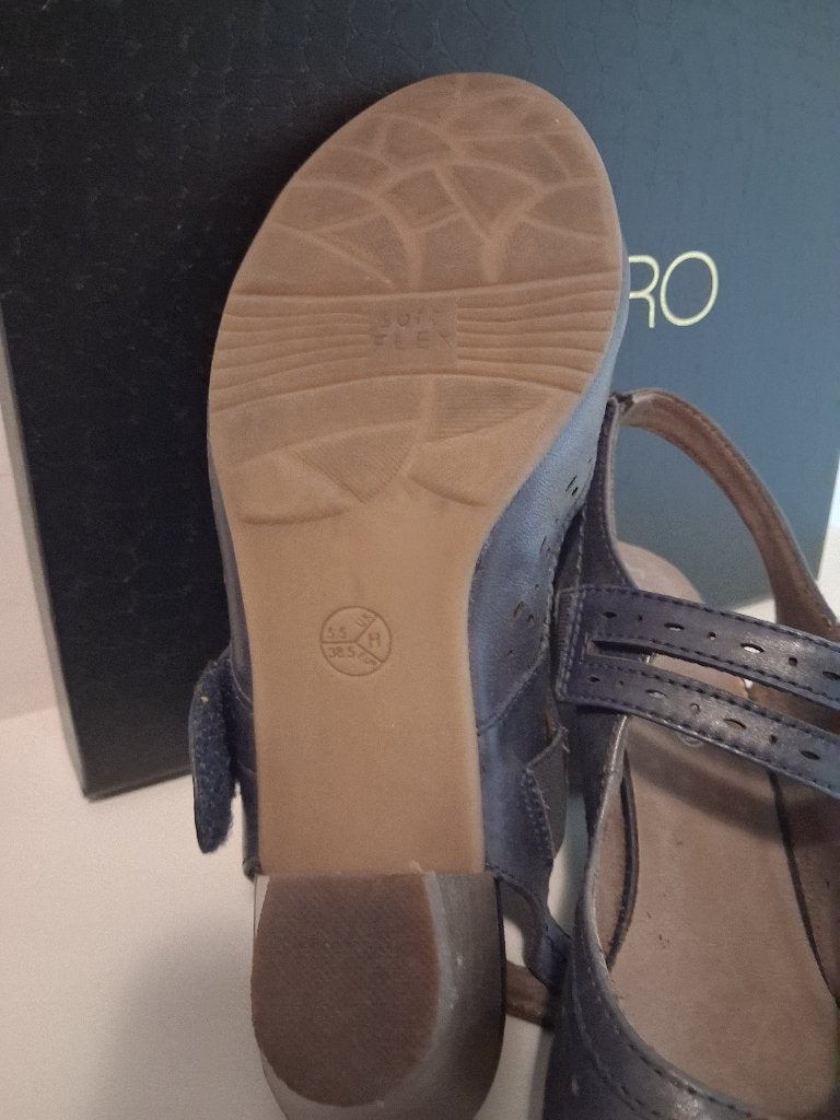 Kleding dames, Schoenen met lage hakken, Blauw, Gedragen, Ophalen