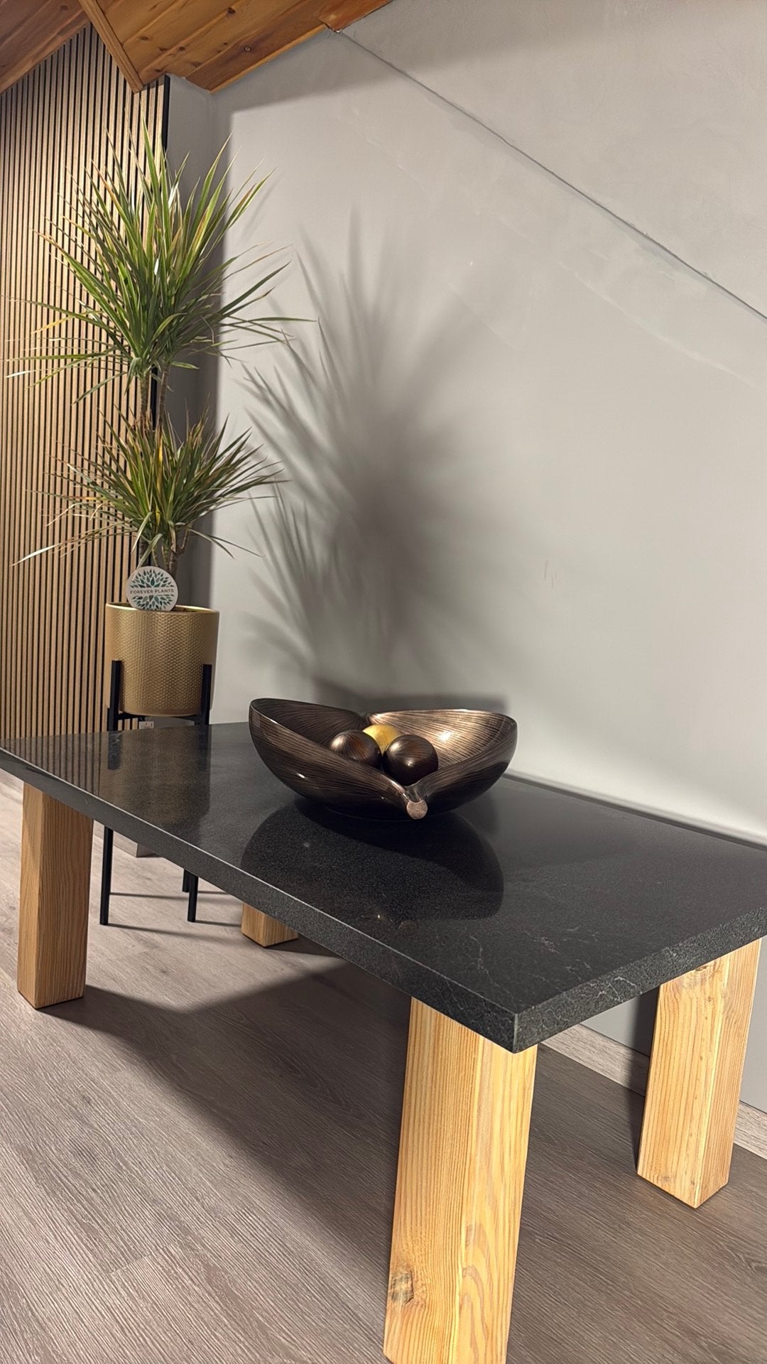 Salontafel met echt granieten blad, Ophalen, 100 tot 150 cm, 50 tot 100 cm, Zo goed als nieuw