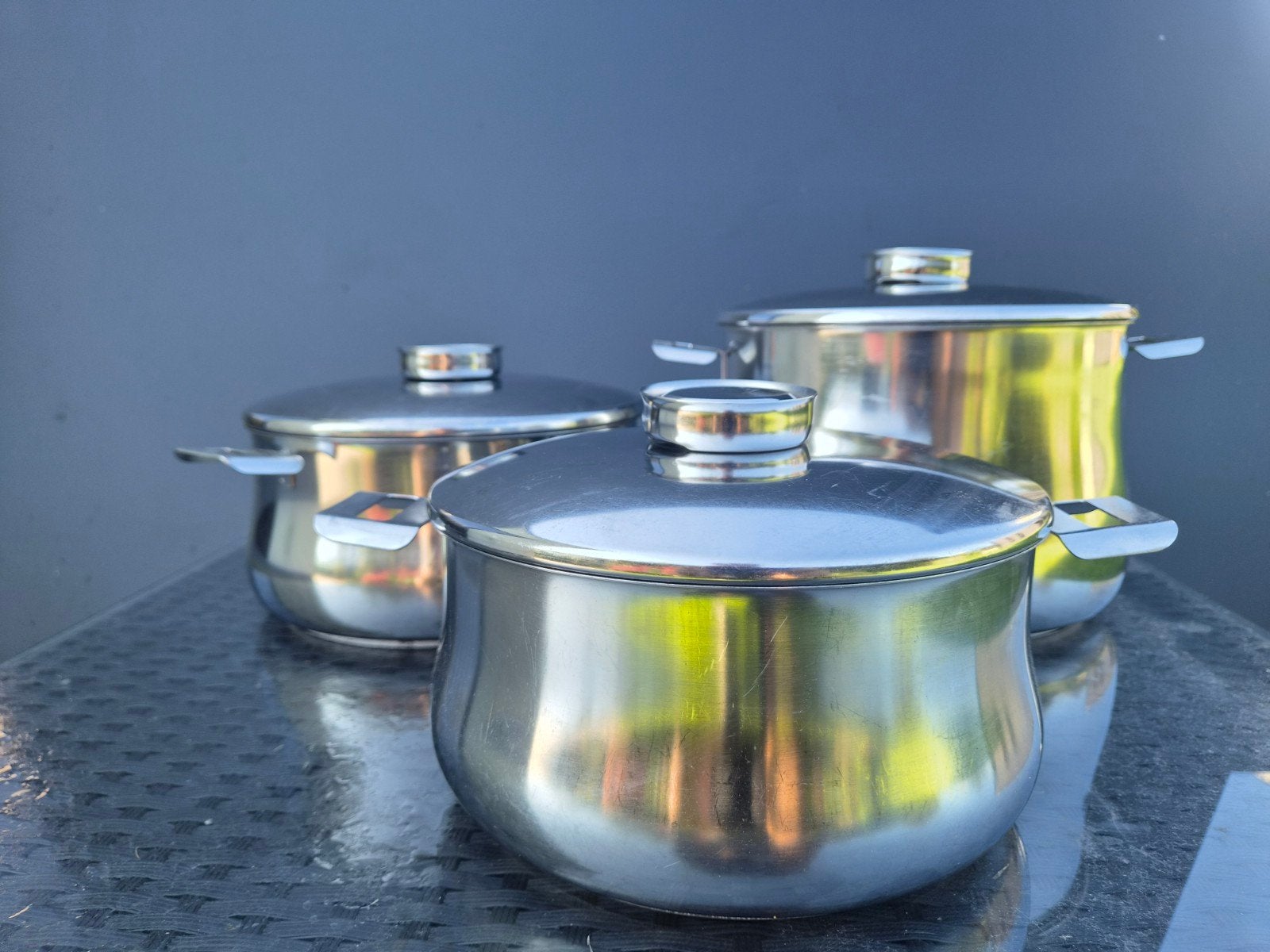 Demeyere Silvinox kookpottenset – 7 stuks + snelkookpan, Ophalen, Gebruikt, Pannenset, Demeyere