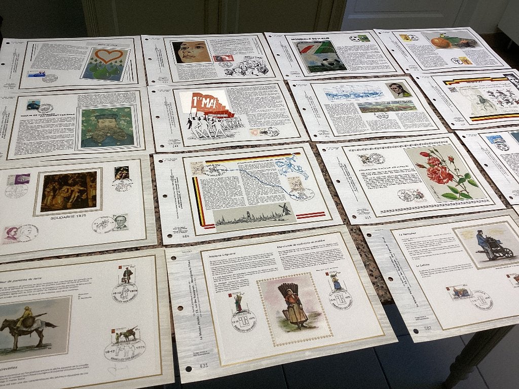 Lot van 16 FDC bladen A4 allerlei, Ophalen of Verzenden, Gestempeld, Gestempeld