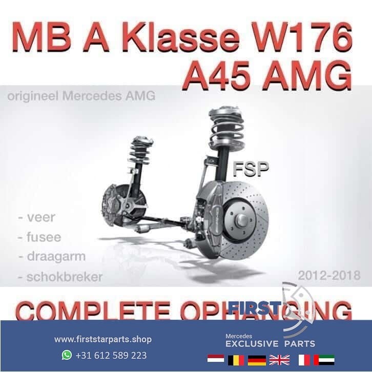 W176 A45 AMG veerpoot schokbreker wielnaaf draagarm compleet