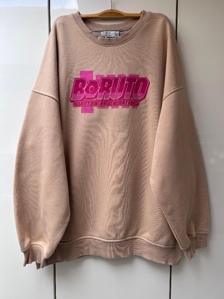 Boruto Naruto Next Generation Bershka Trui - Maat L, Maat 52/54 (L), Beige, Ophalen of Verzenden, Zo goed als nieuw