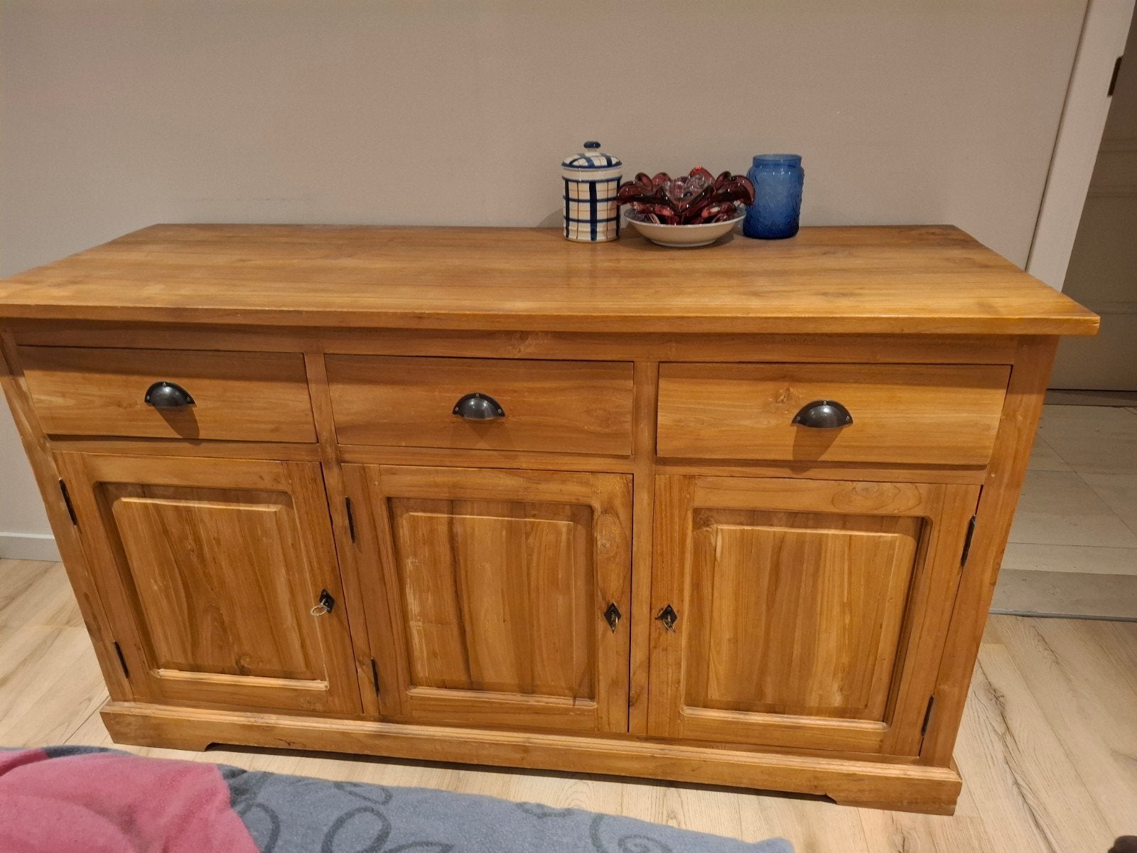 Teak dressoir,kast,commode, Huis en Inrichting, Kasten | Dressoirs, Ophalen, Gebruikt, 100 tot 150 cm, Teakhout