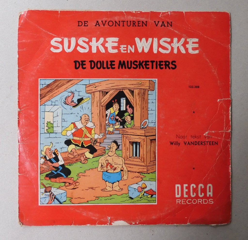 Suske en Wiske - lp 10" - De dolle musketiers -W Vandersteen, Ophalen of Verzenden, Suske en Wiske, Gebruikt, Plaatje, Poster of Sticker