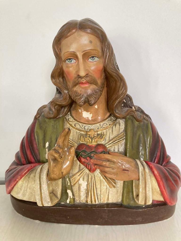 Borstbeeld / buste Heilig Hart van Jezus (37 cm), Antiek en Kunst, Ophalen