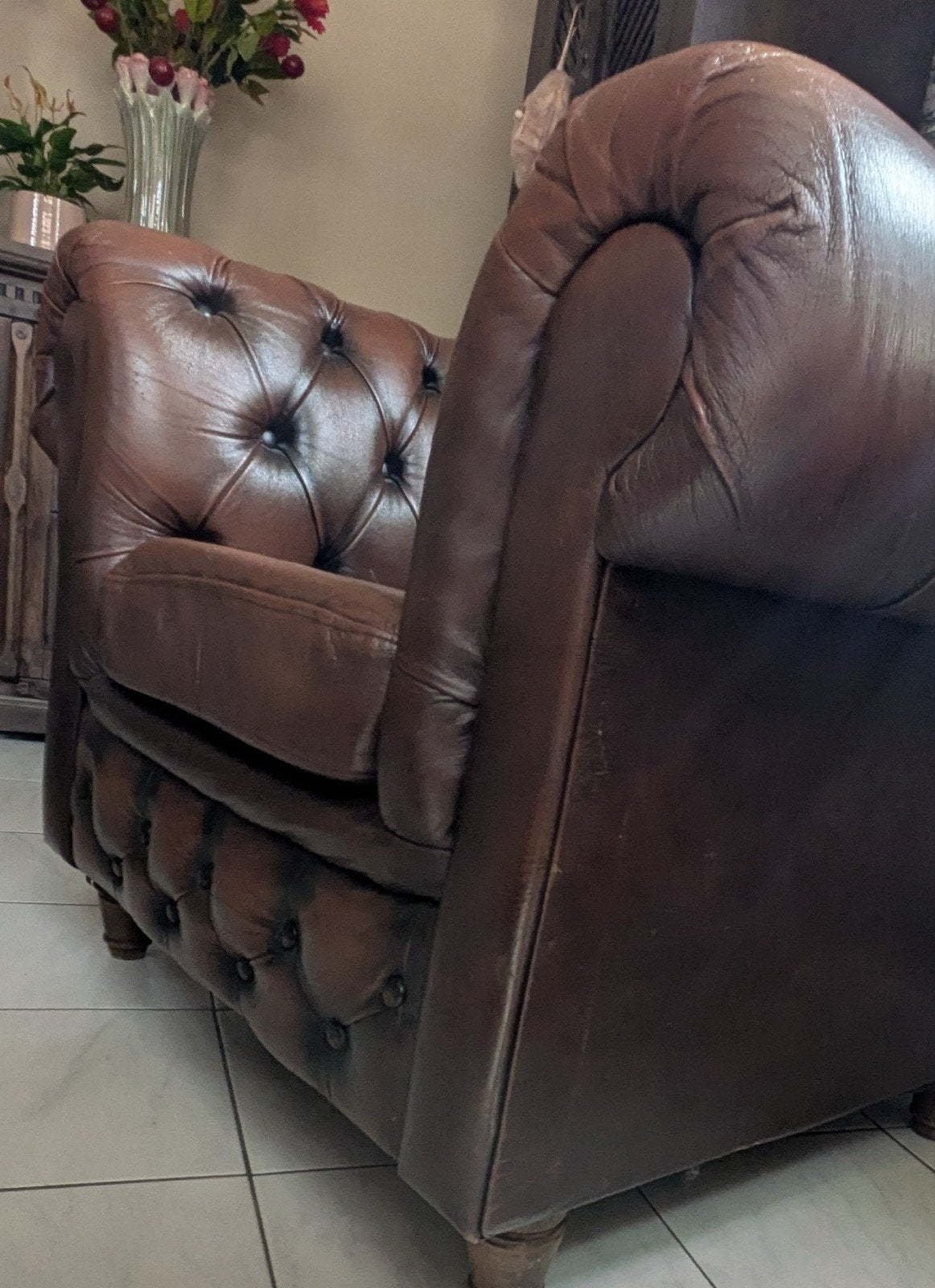 Chesterfield 1-zit, Enlèvement, Utilisé, Cuir