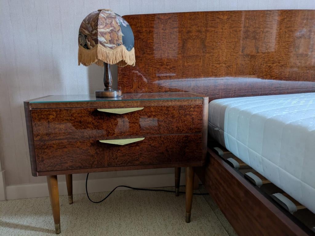 Vintage Midcentury slaapkamer, Huis en Inrichting, Slaapkamer | Complete slaapkamers, Ophalen, Gebruikt, Tweepersoons, Mid-Century