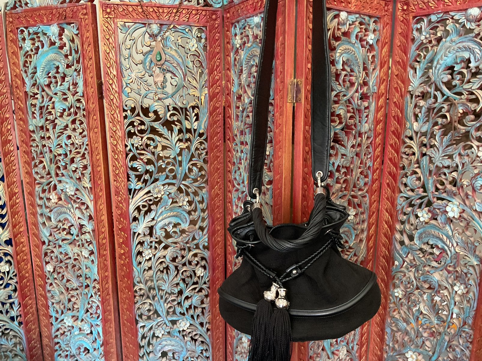 Sac Lancel Brigitte Bardot toile noire et cuir+porte cartes, Enlèvement, Utilisé, Noir, Sac à main