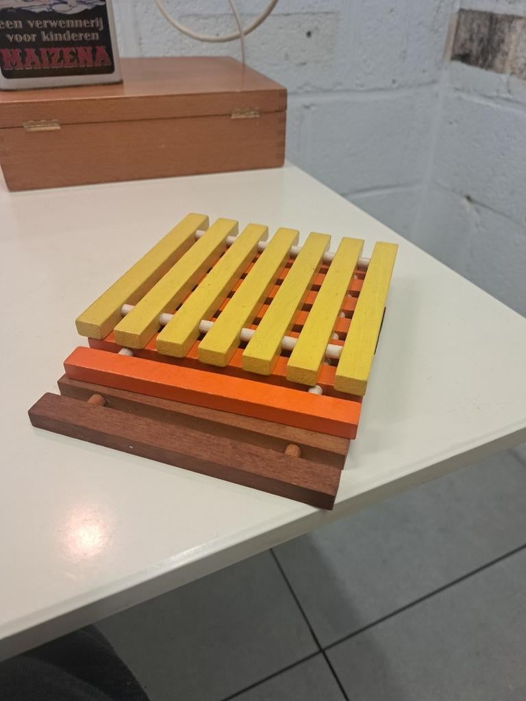 3 vintage  houten design onderzetters, Ophalen of Verzenden