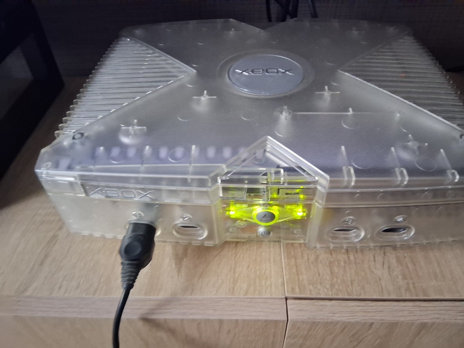xbox classic crystal lees beschrijving, Enlèvement ou Envoi, Utilisé, Avec 1 manette, Cristal/Transparent