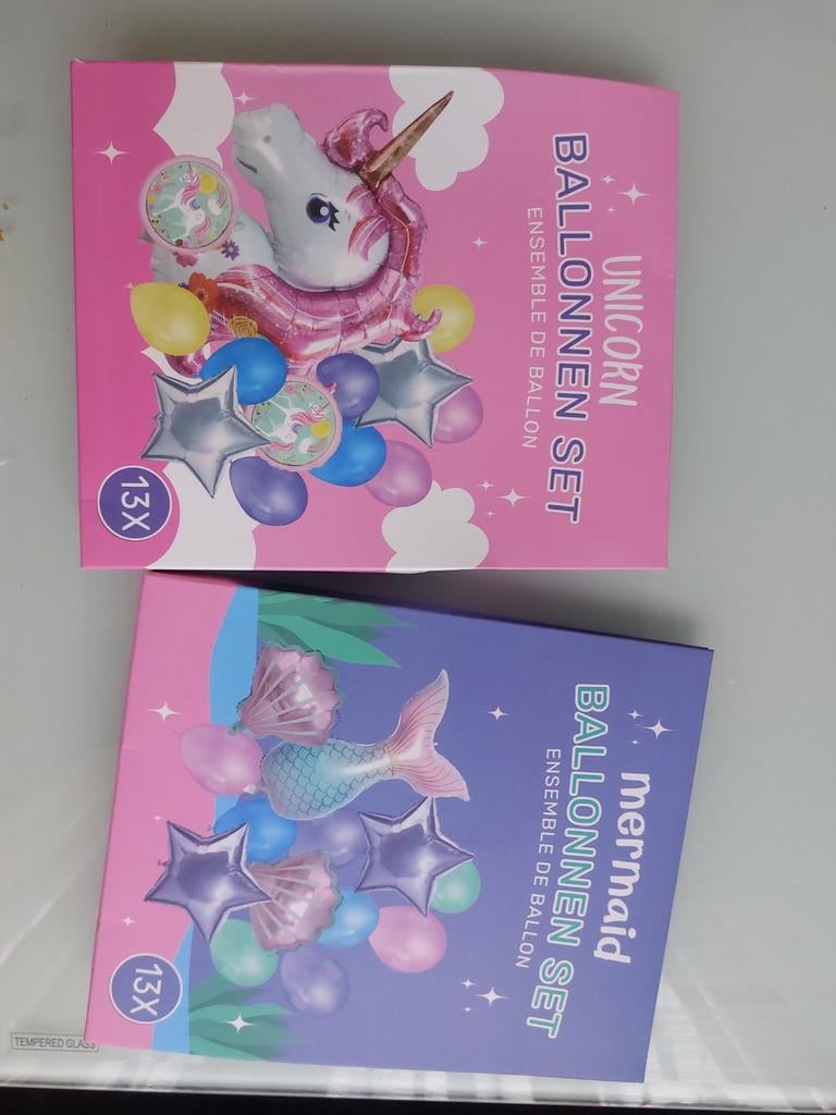 Nieuw ! Balonnensets unicorn en zeemeermin, Ophalen of Verzenden