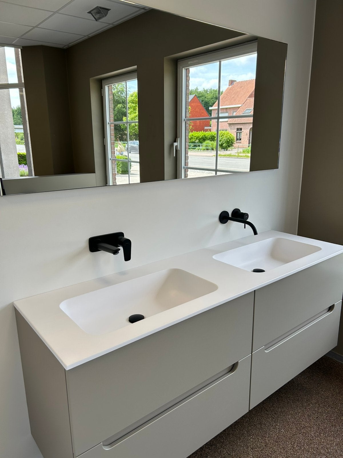 Badkamer meubel, wastafeltablet en vlakke spiegel, Maison & Meubles, Salle de bain | Meubles de Salle de bain, Neuf, Autres types