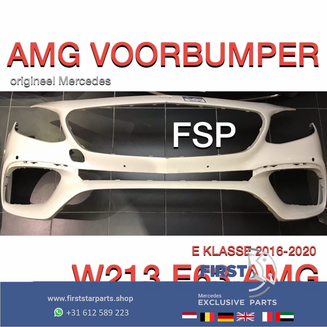 W213 S213 E63 AMG VOORBUMPER Mercedes E Klasse 63 2016-2020, Utilisé, -, Avant, -