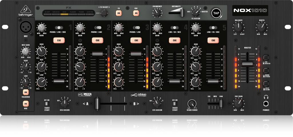 Behringer NOX1010 Premium DJ Mixer, Enlèvement ou Envoi, Comme neuf, 5 à 10 canaux, Entrée micro