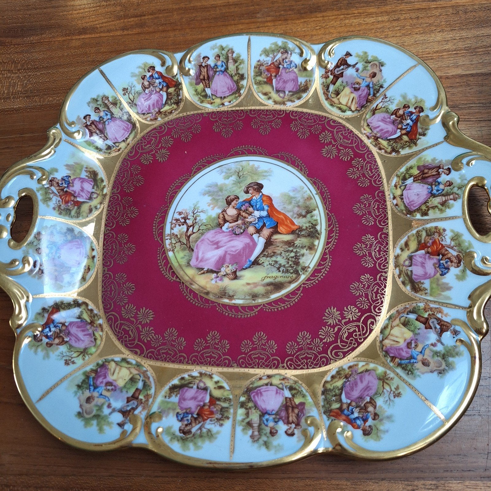 porseleinen dienblad of schaal met handgrepen, Ophalen