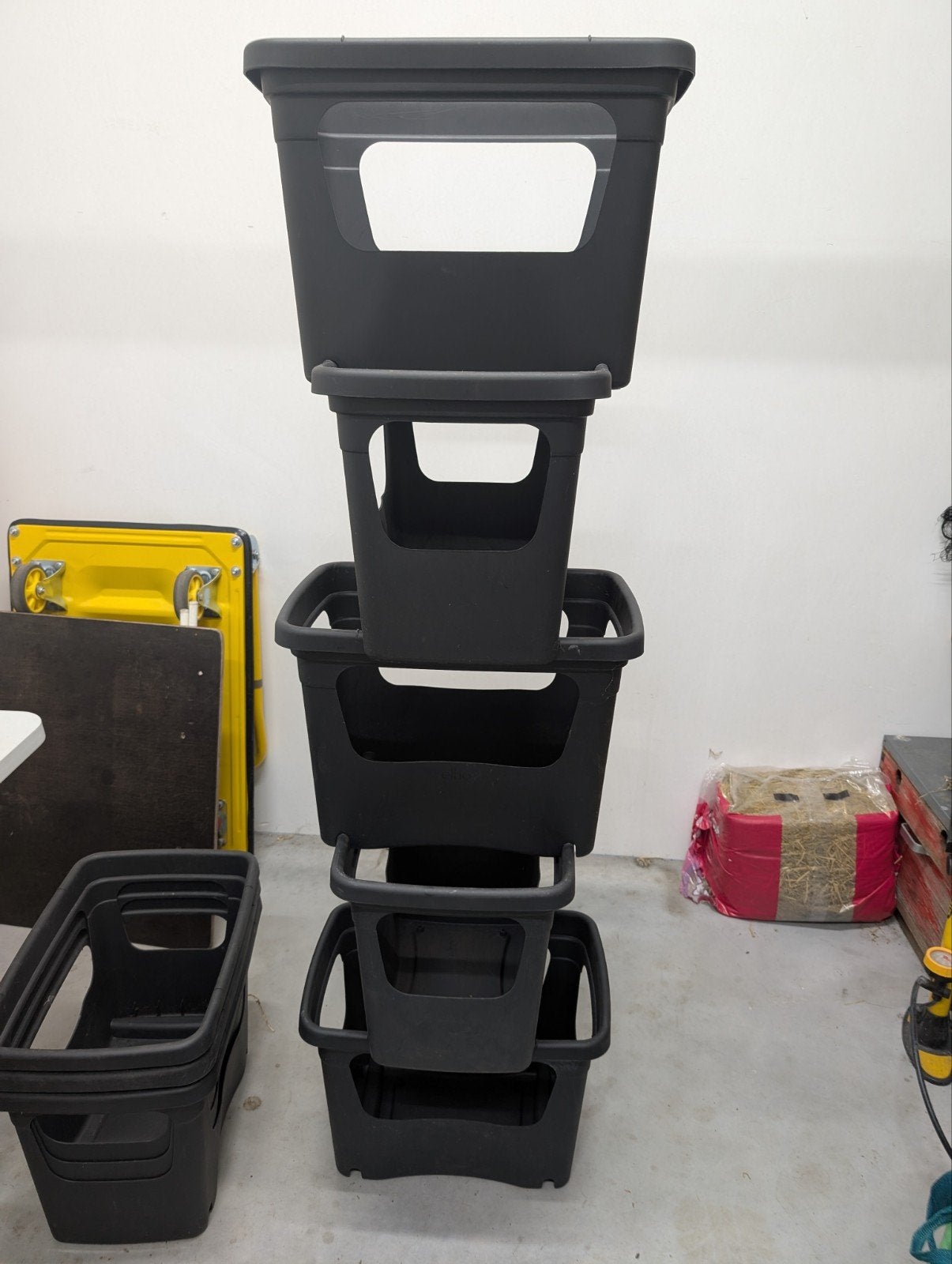 8x Elho green basics stack & grow 50 - stapelbare kweekbak, Ophalen, Kunststof, Gebruikt, Minder dan 60 cm