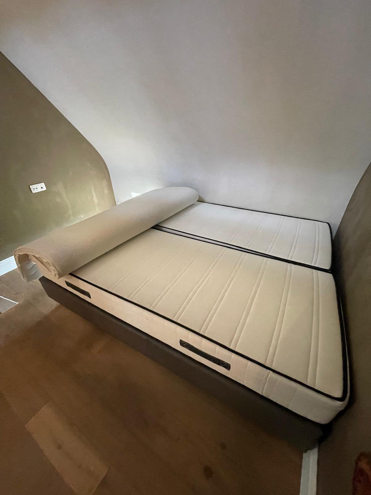 BED 1m60, Ophalen, Gebruikt, Bruin, Tweepersoons