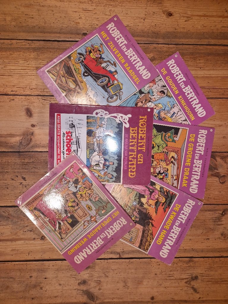 robert en bertrand 6 strips, Meerdere stripboeken, Ophalen of Verzenden, Gelezen, Willy Vandersteen