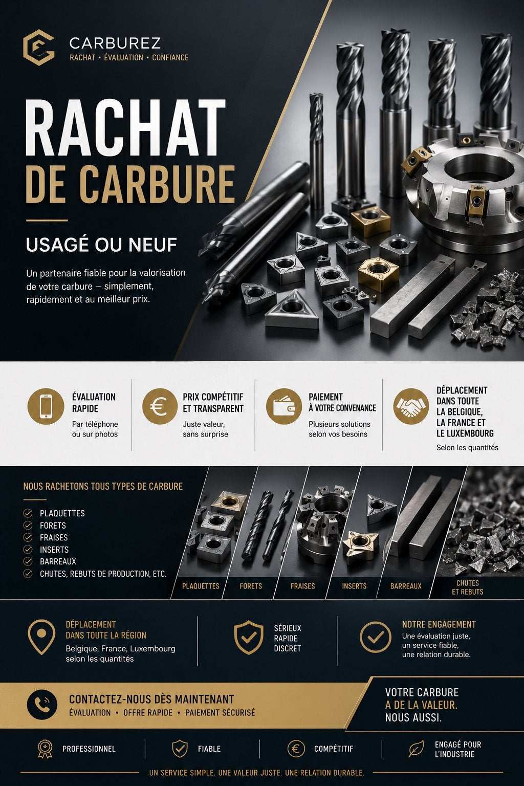 Rachat tout type de carbure, Enlèvement ou Envoi, Comme neuf