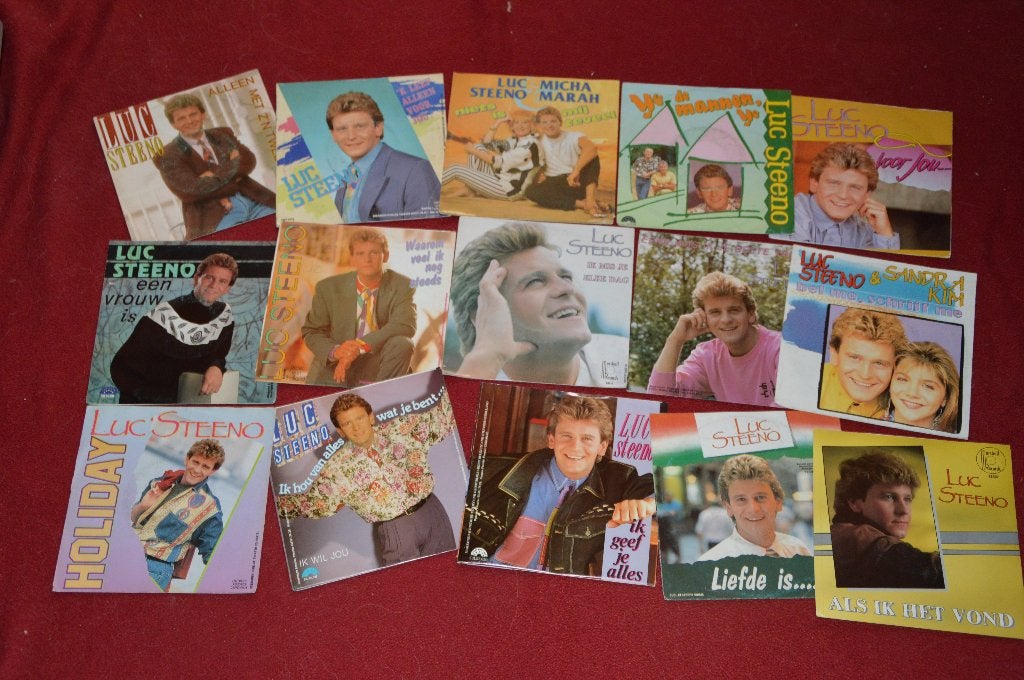 45t's vinylsingels uit de carrierre van Luc STEENO, Enlèvement ou Envoi, 7 inch, Autres types, Schlager