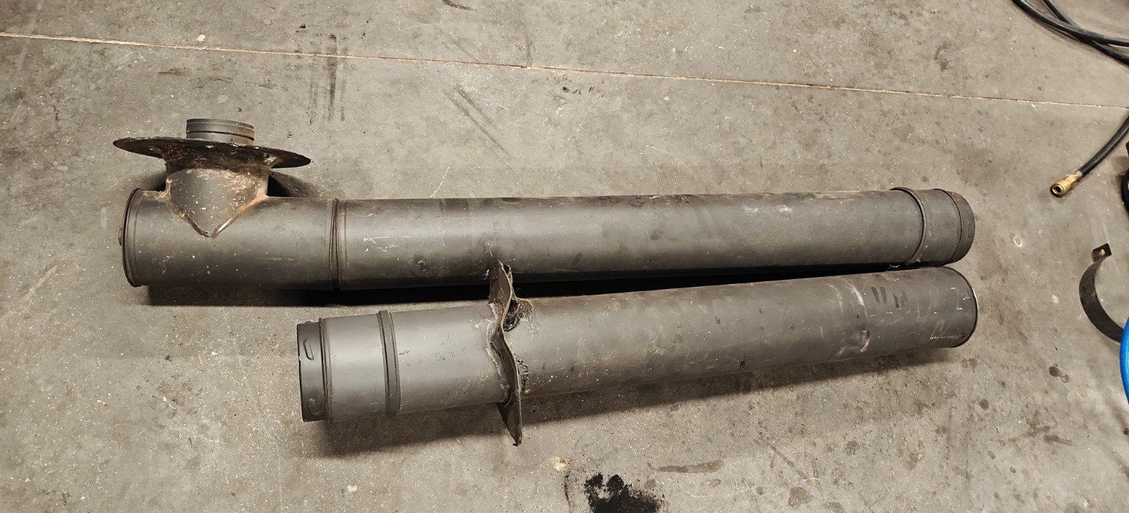 kachel buis 80mm 2m + aansluitstuk, Doe-het-zelf en Bouw, Ophalen, Gebruikt, Hoog rendement (Hr), Kachel