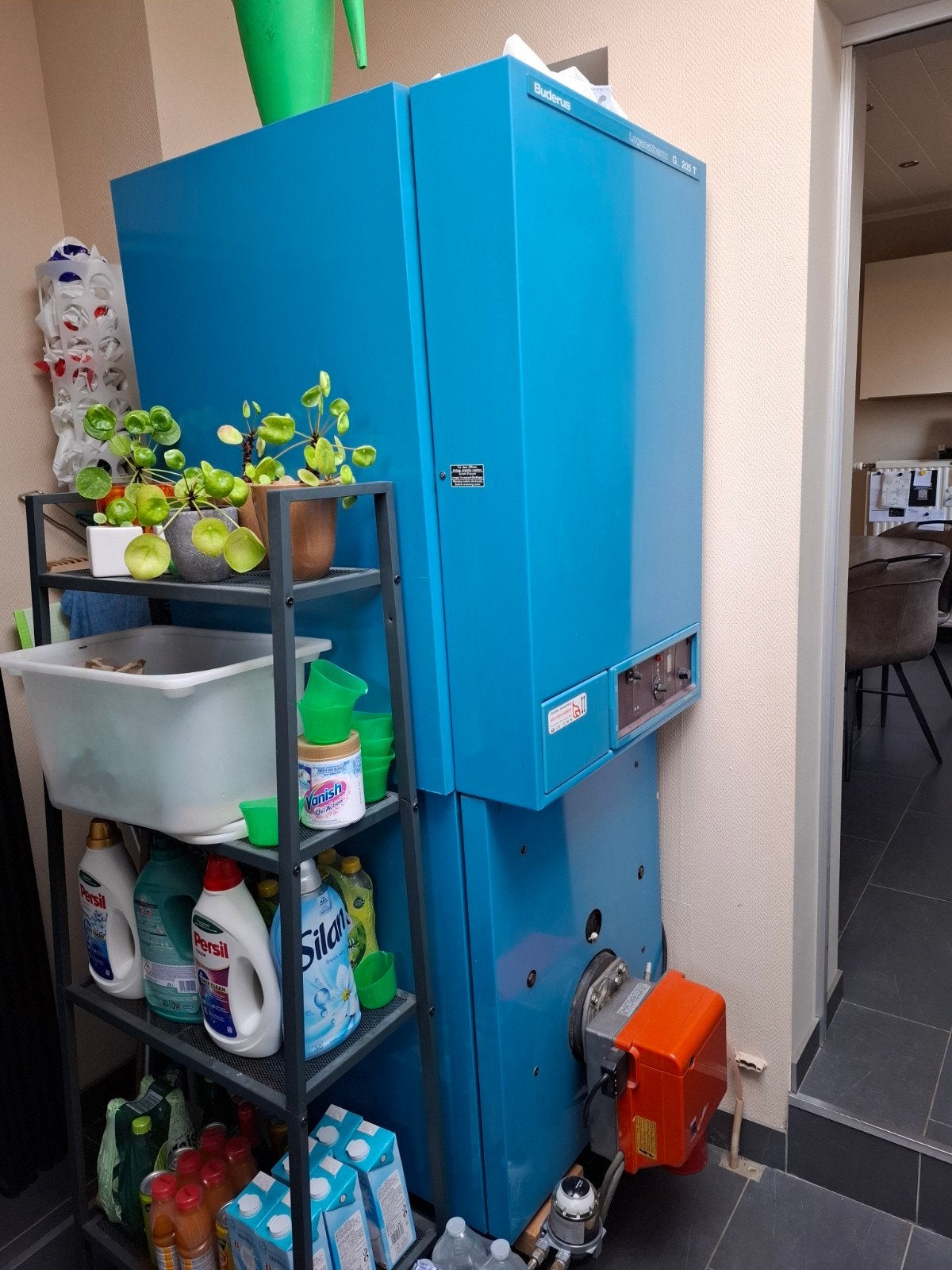 Buderus ketel +brander + gekeurde tank, Ophalen, Gebruikt, Cv-ketel of Combi-ketel