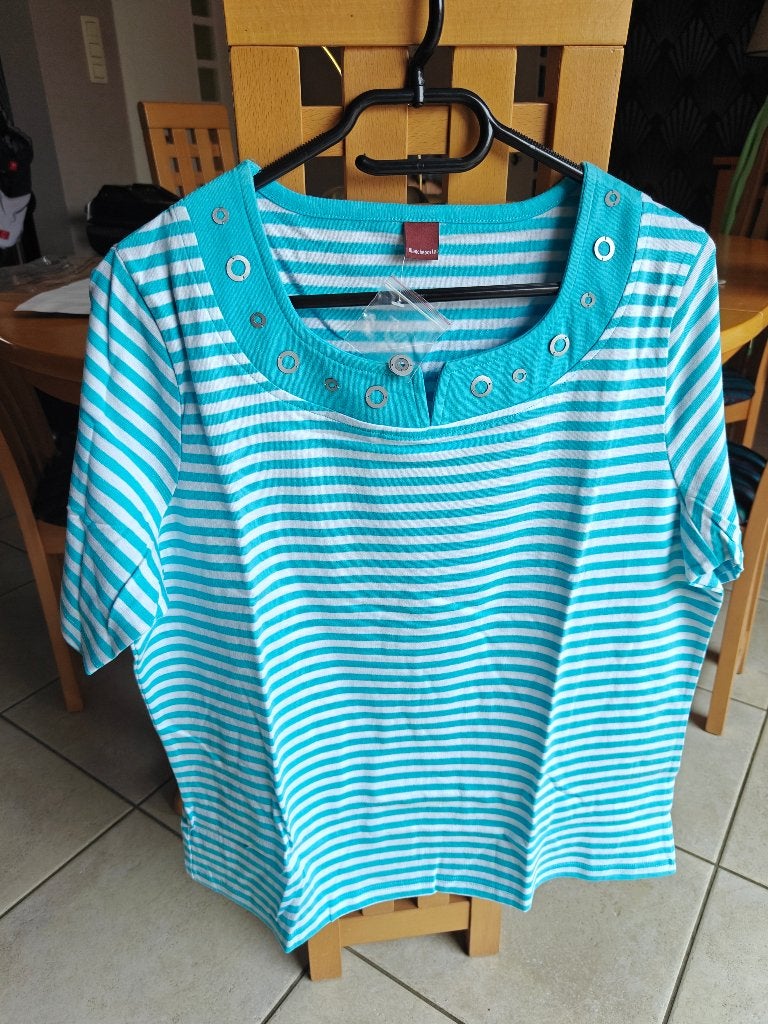 Chemise pour femme, Bloncheporte, Manches courtes, Enlèvement ou Envoi, Blanc