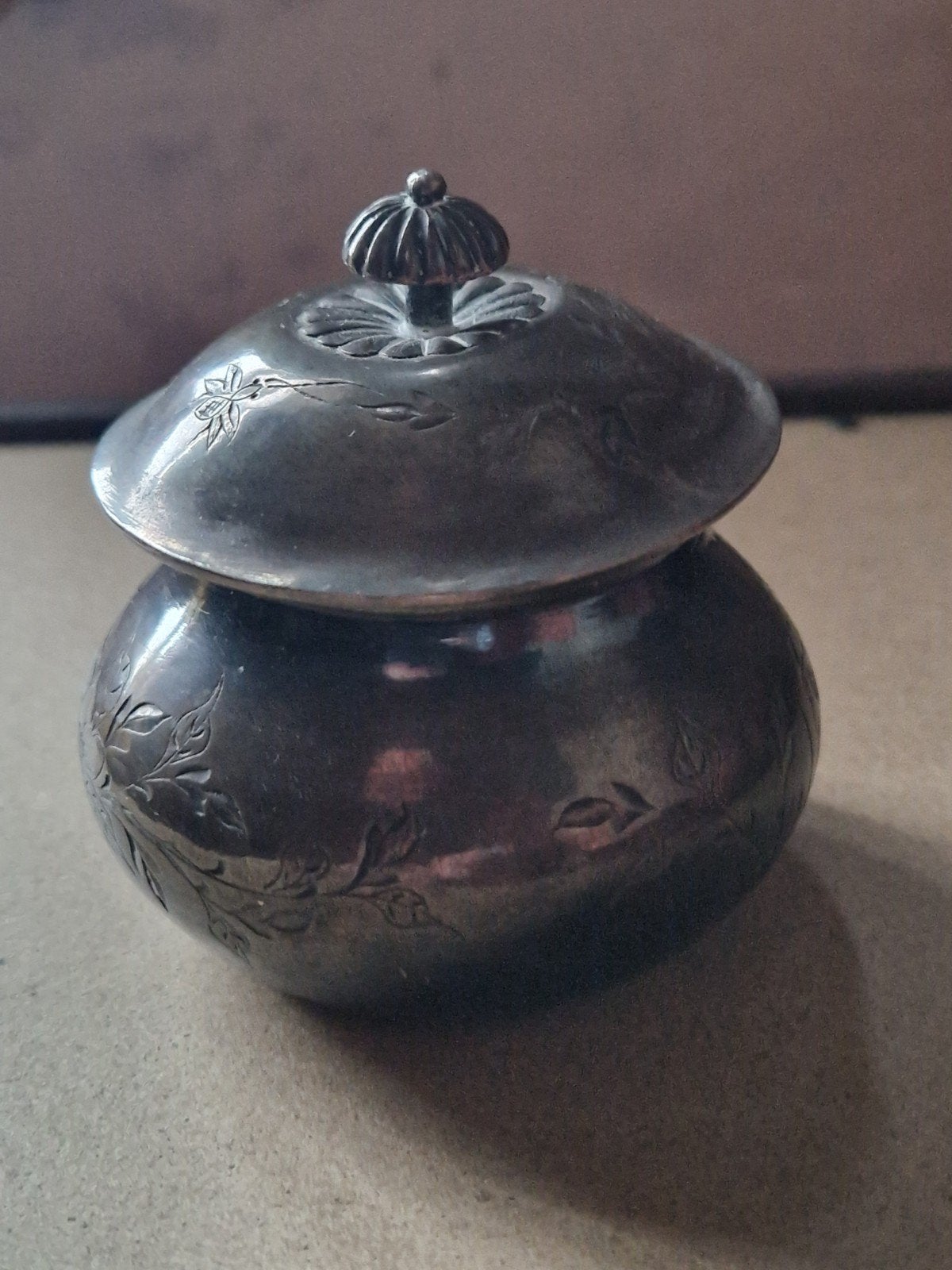 Rare Pot à Gingembre / Boîte SHOBIDO (尚美堂) – ARGENT PUR / JA, Antiquités & Art, Enlèvement ou Envoi, Argent