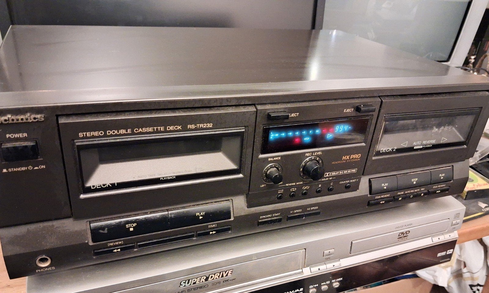 Platine stéréo à double cassette Technics RS-TR232, Enlèvement ou Envoi