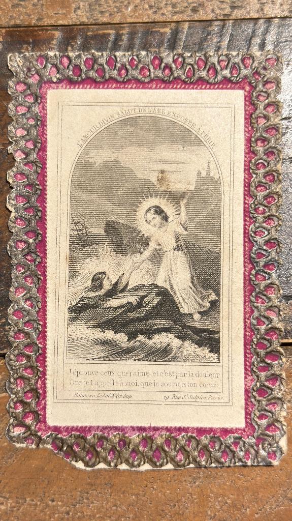 Canivet ancien (estampe) - Bouasse-Lebel - 1860-1880, Collections, Envoi, Image pieuse