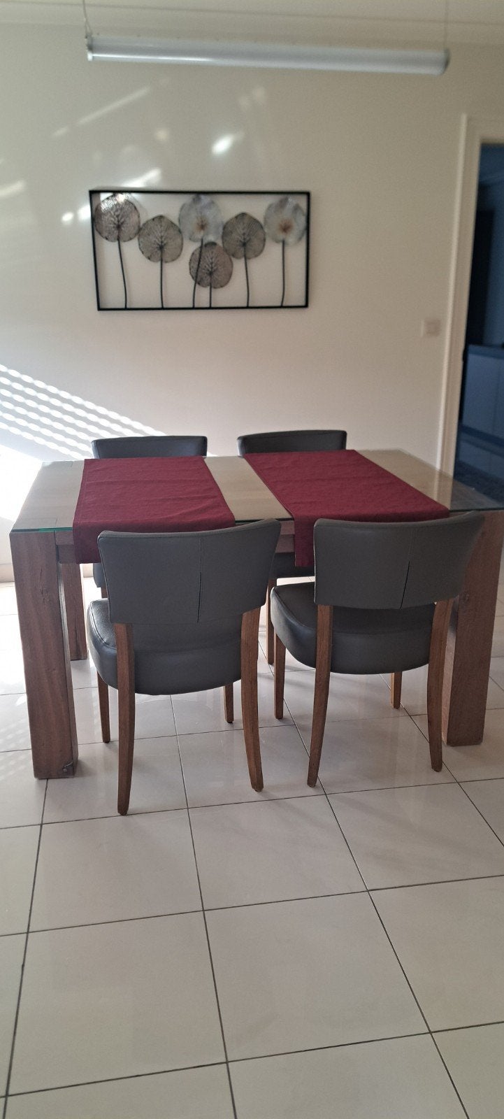 eiken tafel in goede staat B95 L140 H77 in goede staat., Ophalen, Rechthoekig, Glas