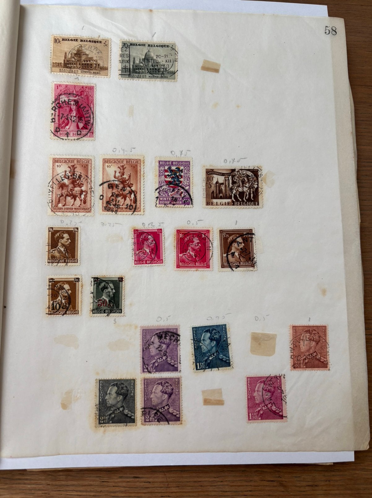 Oude Belgische posteegels, Ophalen of Verzenden, Gestempeld