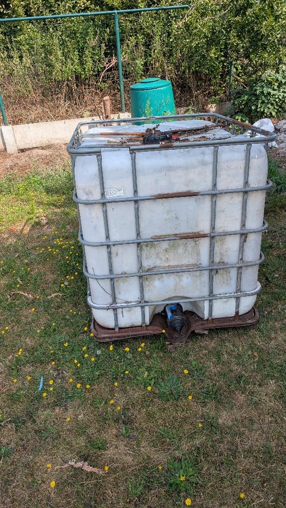 IBC container, Ophalen, Kunststof, Gebruikt, Met kraantje