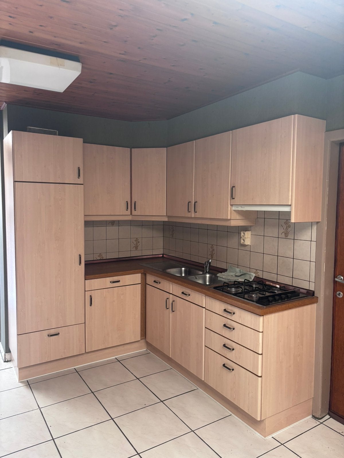 Volledige keuken, Huis en Inrichting, Ophalen, Gebruikt, Bruin, Hoekkeuken