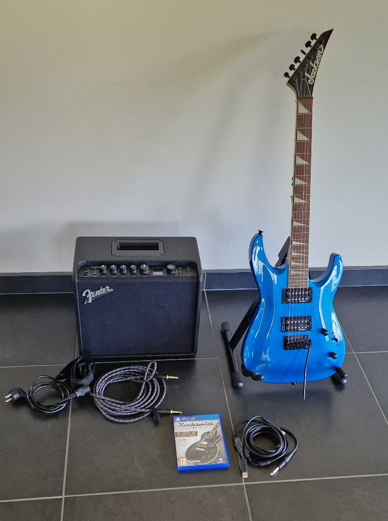 Guitare électrique Jackson + ampli Fender + Rocksmith, Fender, Enlèvement, Solid body, Avec ampli