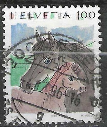 Suisse 1993 - Yvert 1419 - Animaux - Horse Foal (ST), Envoi, Affranchi