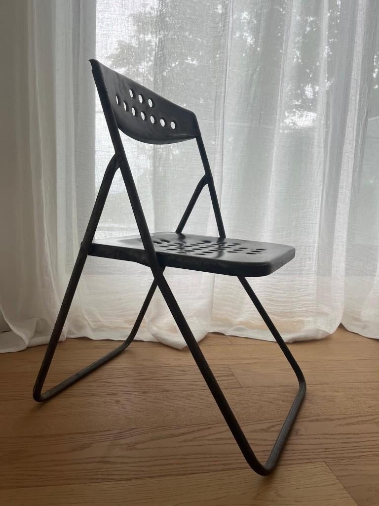 Chaise pliante vintage en métal – Usage décoratif, Enlèvement