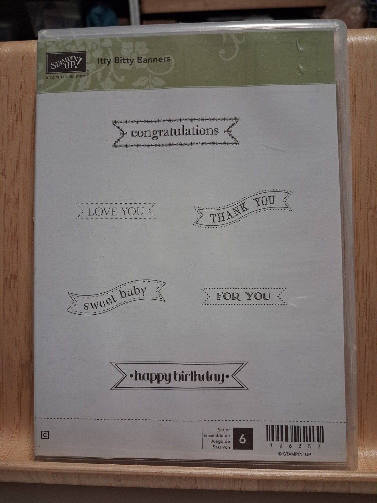 Stampin Up Stempelset Itty Bitty Banners + snijmallen, Hobby en Vrije tijd, Stempelen, Ophalen