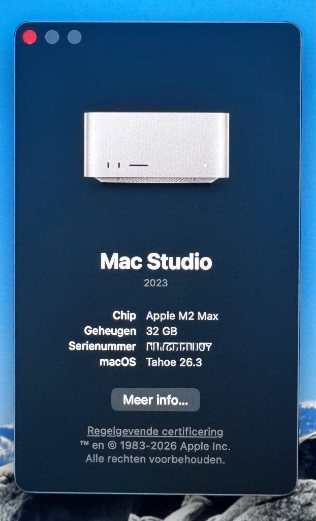 Apple Mac Studio 2023 M2 Max, Computers en Software, Apple Desktops, Ophalen, Overige modellen, 32 GB, SSD