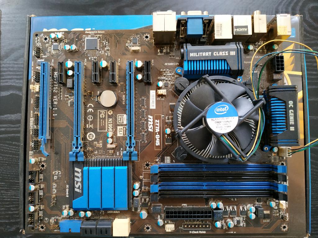Combo Carte-mère, proco et ventirad CM MSI Z77A-G45 i5 3570K, Informatique & Logiciels, Cartes mères, DDR3, Enlèvement, Utilisé