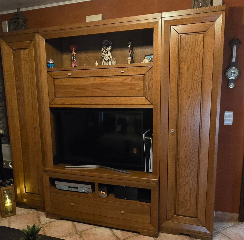 TV-/barstandaard, Ophalen, 200 cm of meer, Eikenhout, Zo goed als nieuw