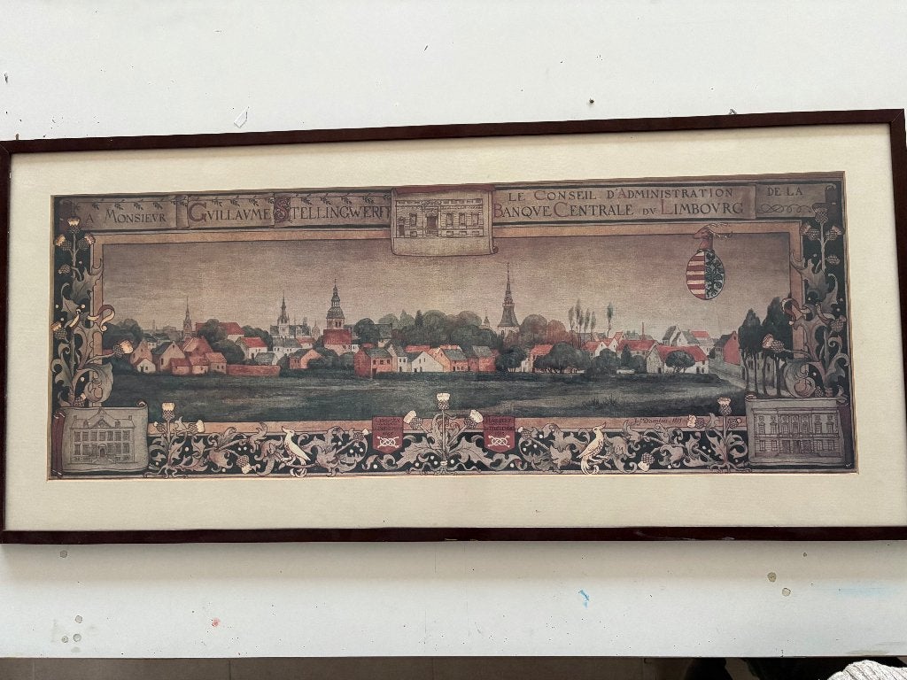 • Unieke Historische Litho Hasselt (1915) – Jef Damien, Antiek en Kunst, Ophalen, Overige stijlen, Overige technieken, Gesigneerd