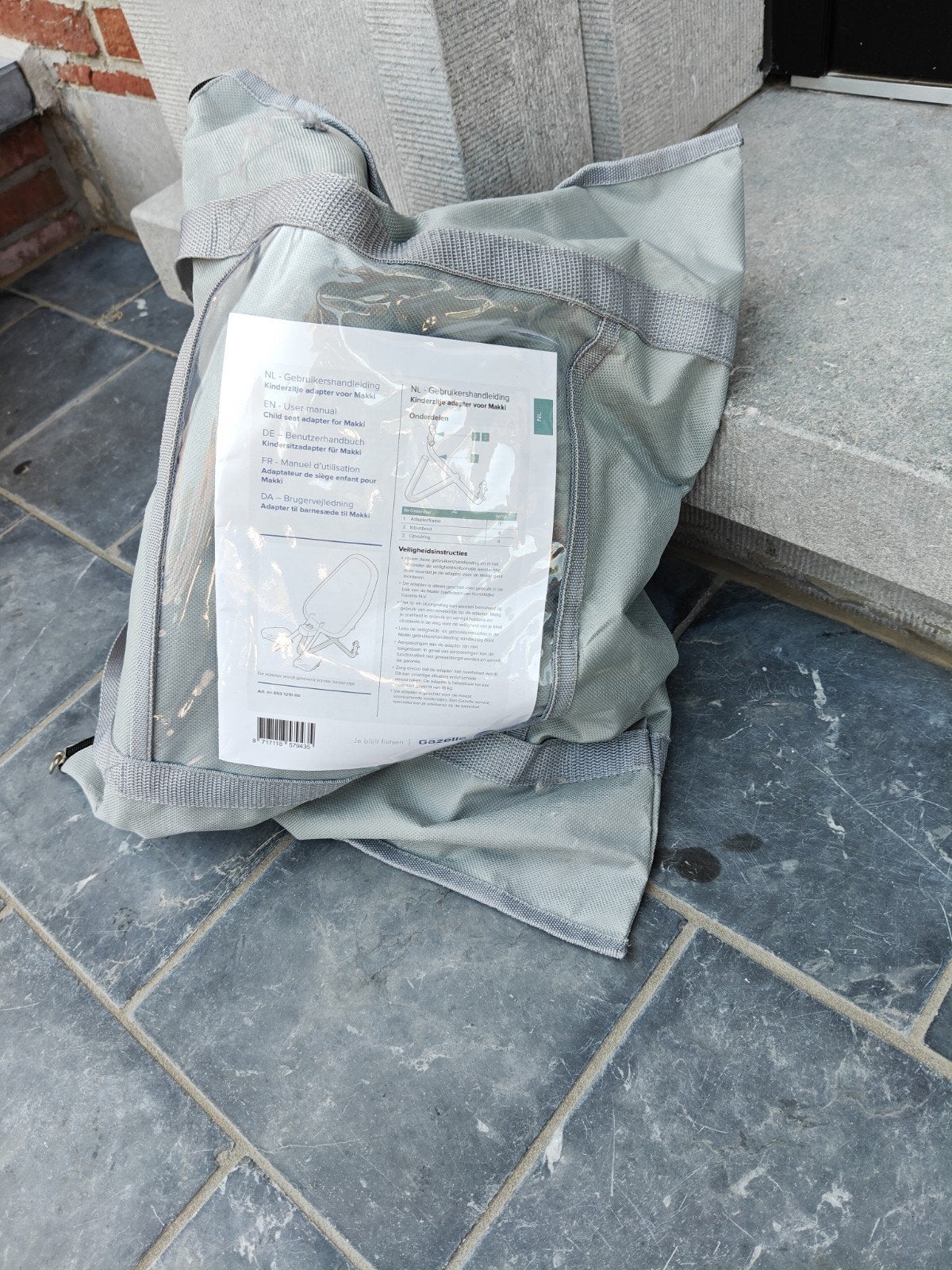 Adapter kinderzitje voor bakfiets makki, Ophalen