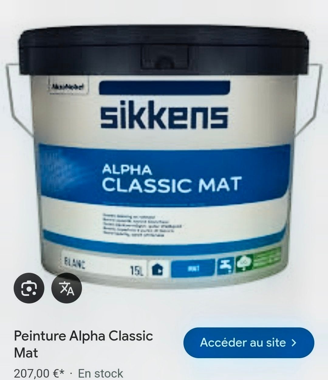 Peintures sikkens, Enlèvement, Blanc