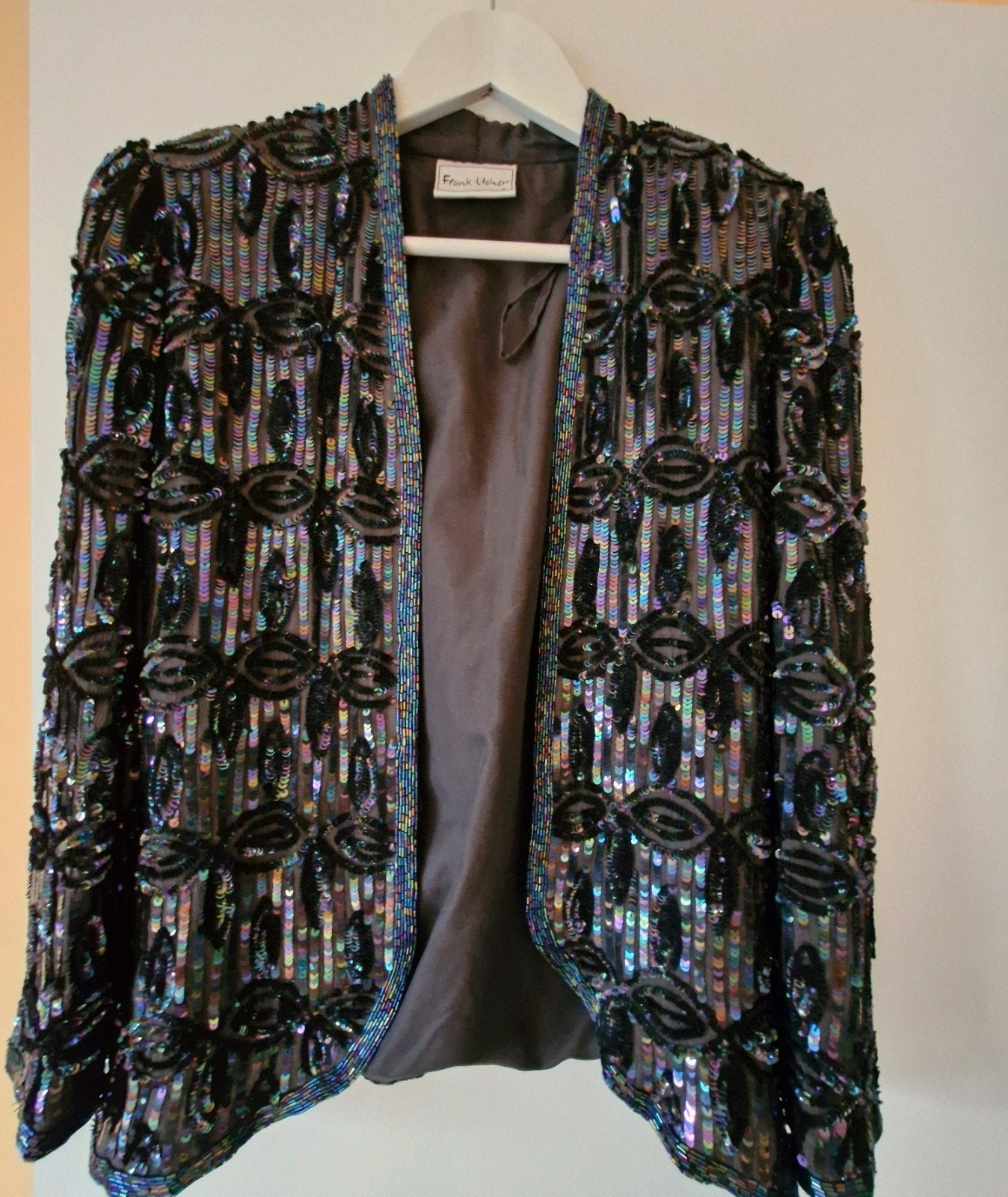 Veste vintage sequins et perles FRANK USHER – Années 80, Kleding | Dames, Ophalen of Verzenden, Gedragen