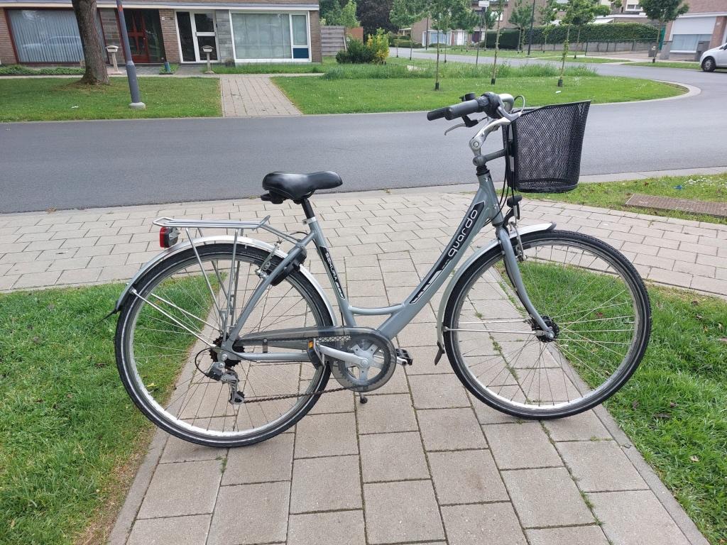 Damesfiets + mand, Accès (extra) bas, Autres marques, Frein sur jante, 53 à 56 cm
